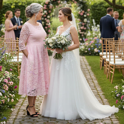 Chic Plus Size Lace Midi Dress