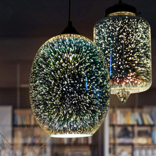 Modern 3D Fireworks Glass Ball Pendant Lights