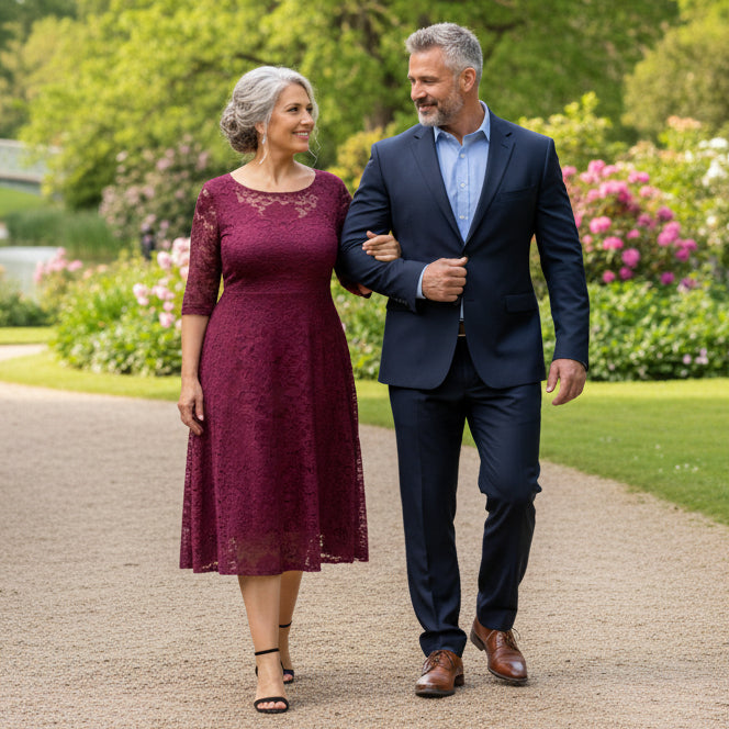 Chic Plus Size Lace Midi Dress