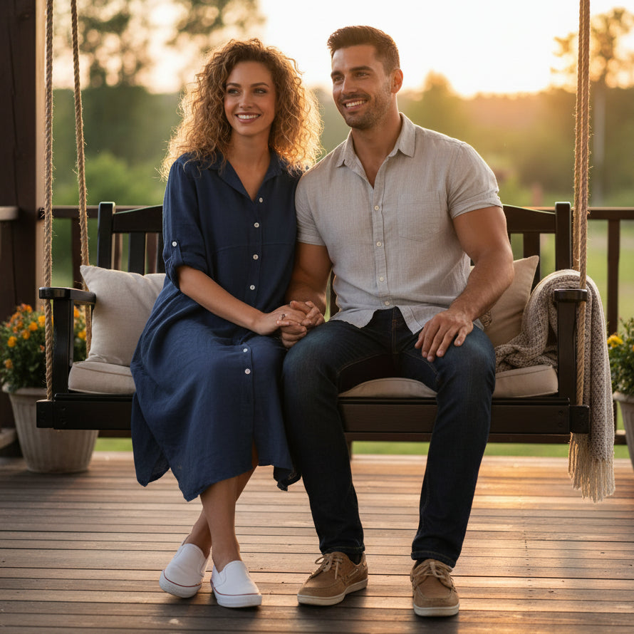 Plus Size Cotton Linen Shirt Dress