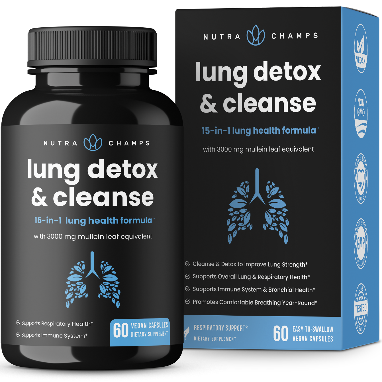 Lung Detox & Cleanse Mullein Leaf Capsules