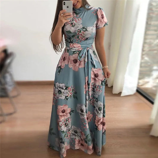 Casual Short Sleeve Maxi Dress