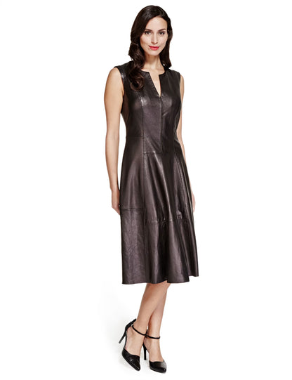 Cyprus Sleeveless Vegan Leather Dress