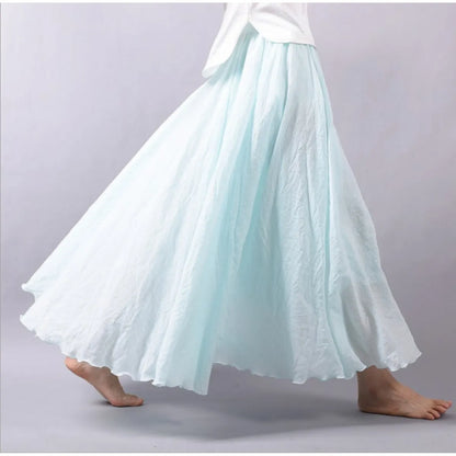 Mori Girl Cotton and Linen A-line Skirt