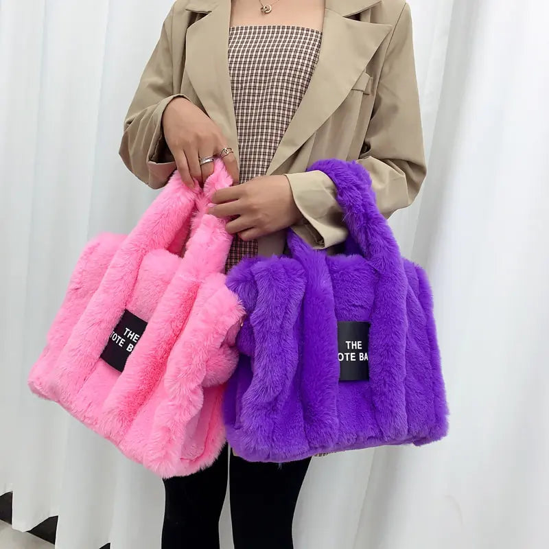 Designer Faux Fur Tote Bags