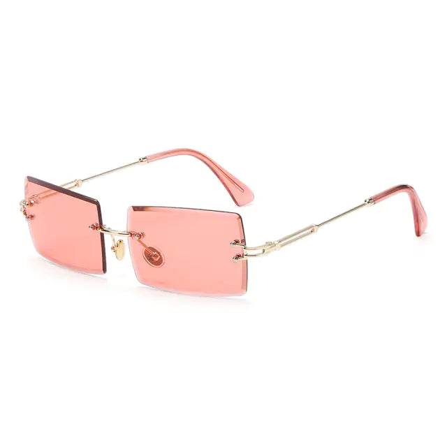 Rimless Small Rectangle Eyewear UV400 Sunglasses