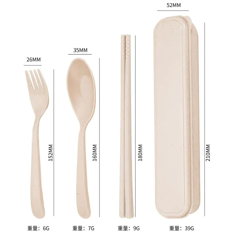 Travel Eco Wheat Straw Utensil Set