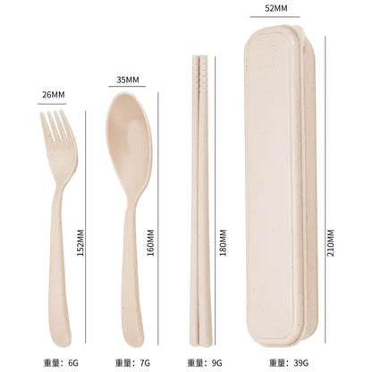 Travel Eco Wheat Straw Utensil Set