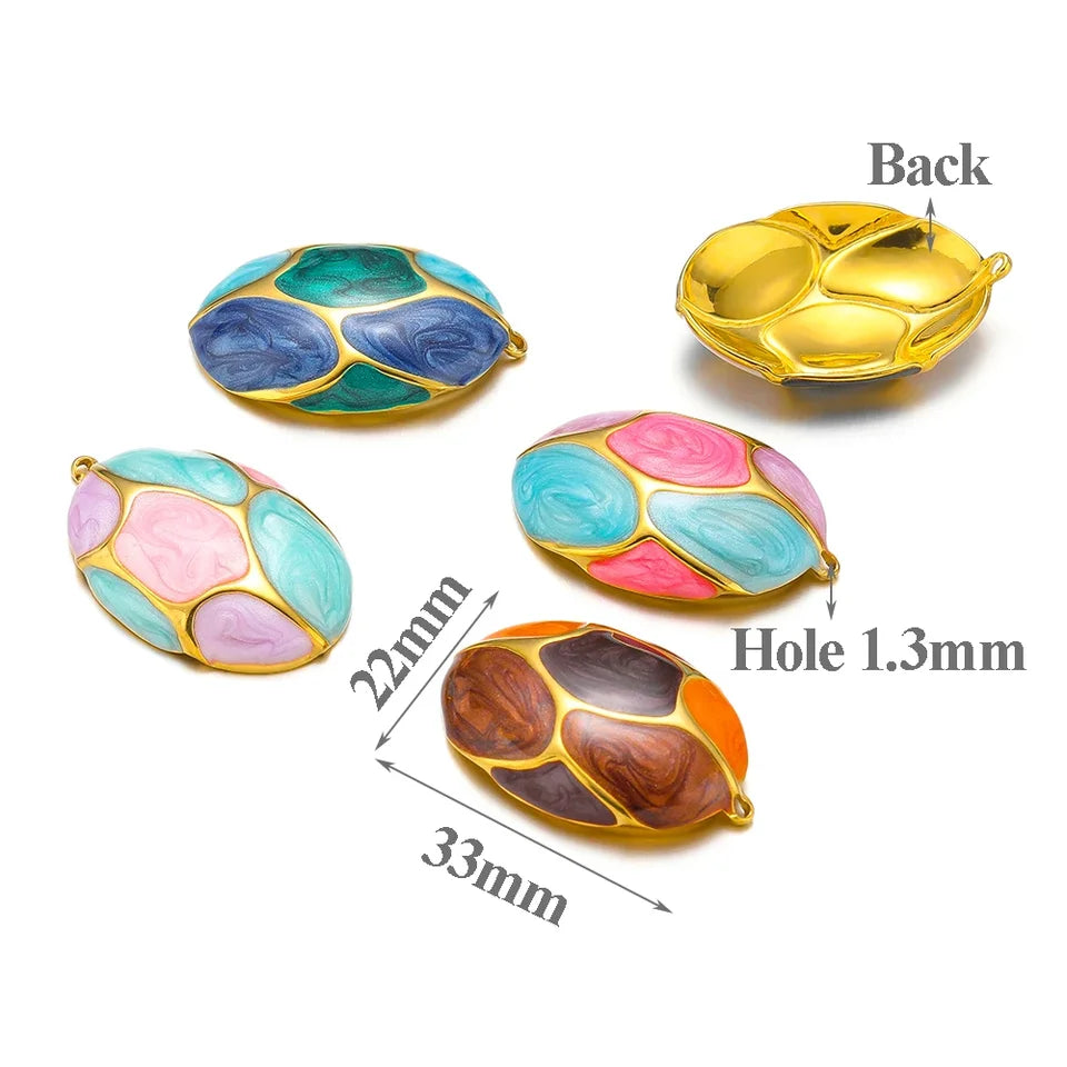 Geometric Enamel Pendant Necklace