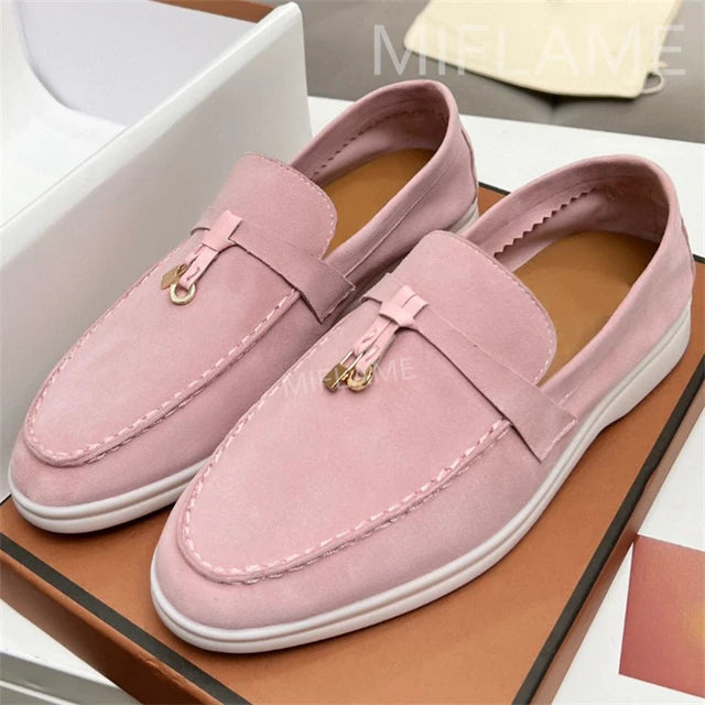 Loro Suede Charm Loafers