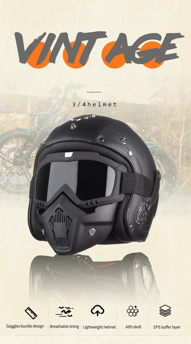 Crown Racing Vintage Vegan Leather Helmets