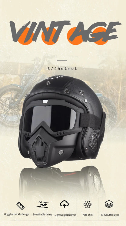 Crown Racing Vintage Vegan Leather Helmets