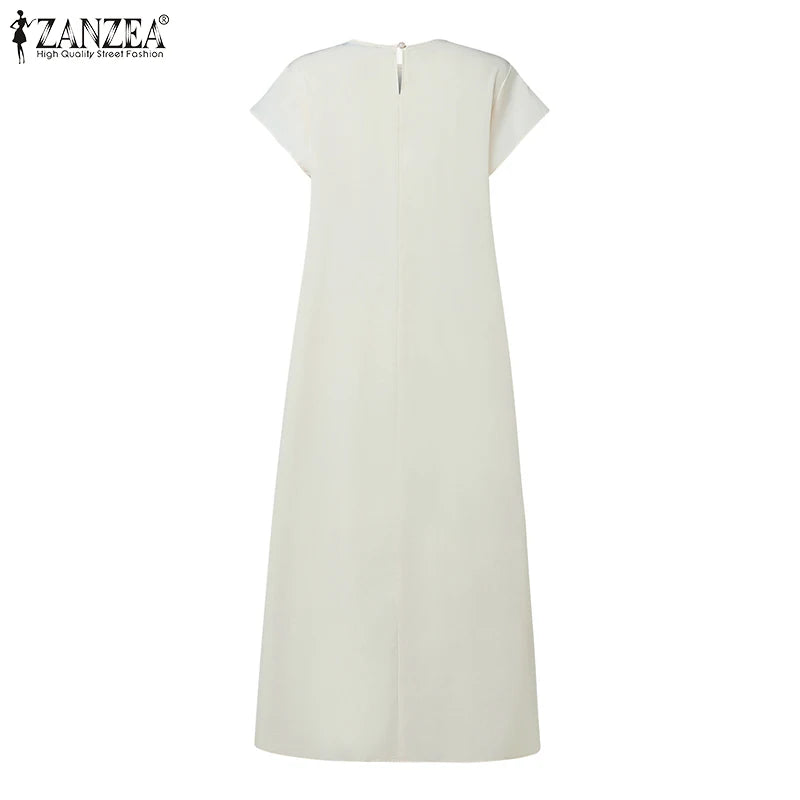 Zanzea Pleated Maxi Dress