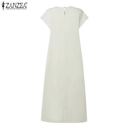 Zanzea Pleated Maxi Dress