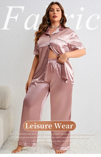 Nightwell Plus Size Polyester Satin Pajamas