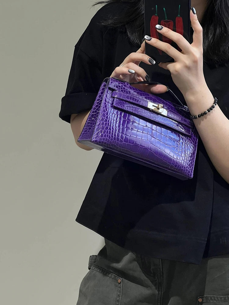 Birkin Inspired Kelly Mini Pochette Leather Handbags - The Monaco Collection