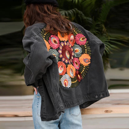 Boho Embroidered Denim Jacket