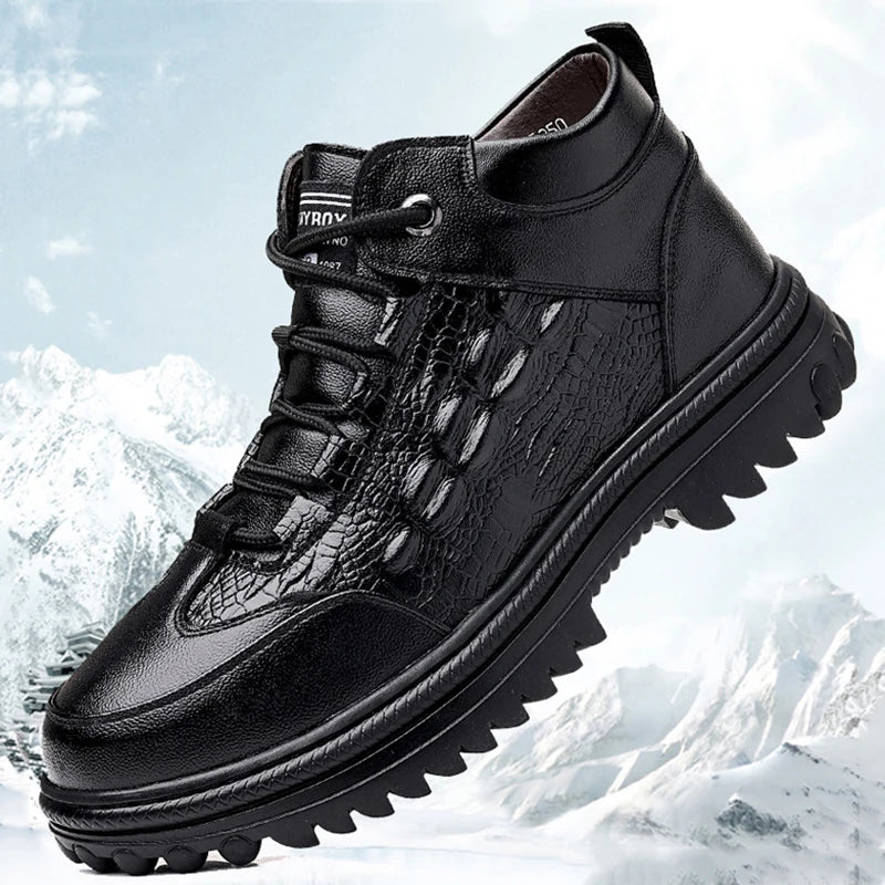 Premium Genuine Cowhide Leather Ankle Boots