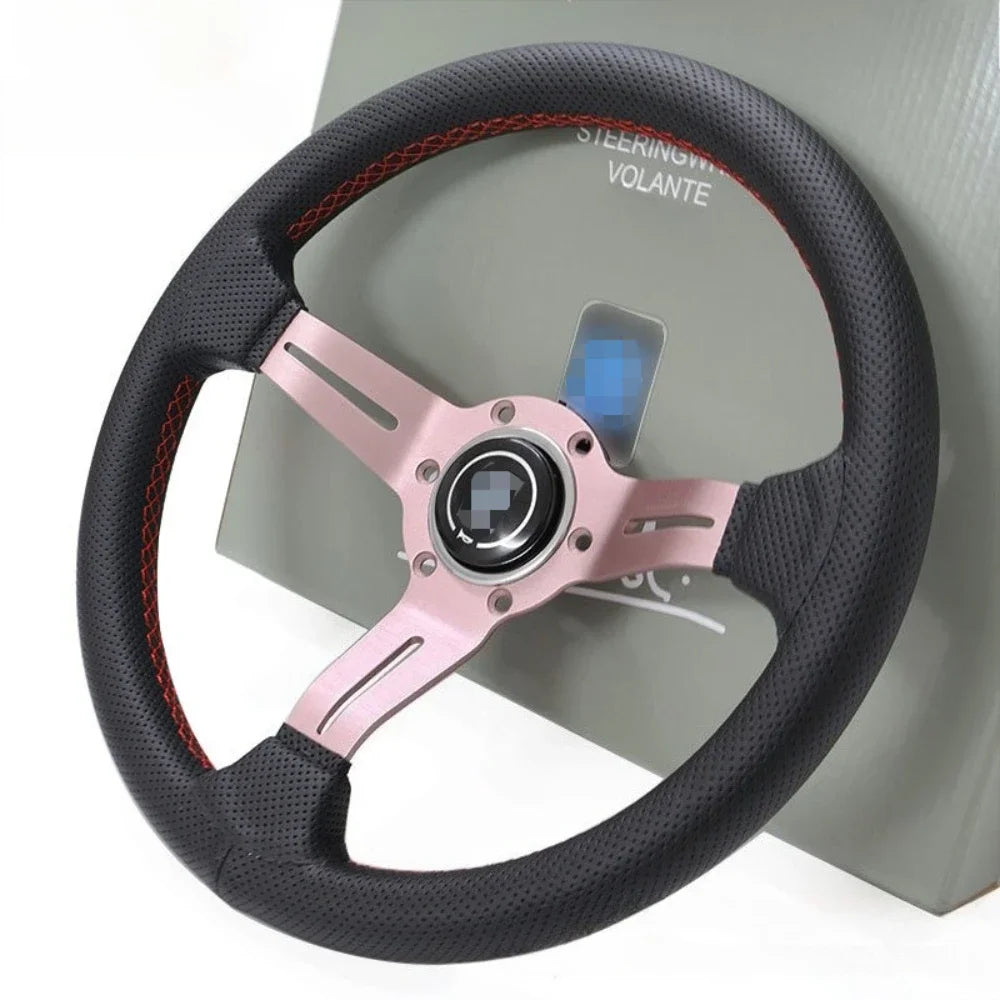 NARDI Universal Bronze Titanium Frame Black Leather Steering Wheel
