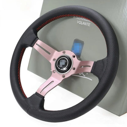NARDI Universal Bronze Titanium Frame Black Leather Steering Wheel