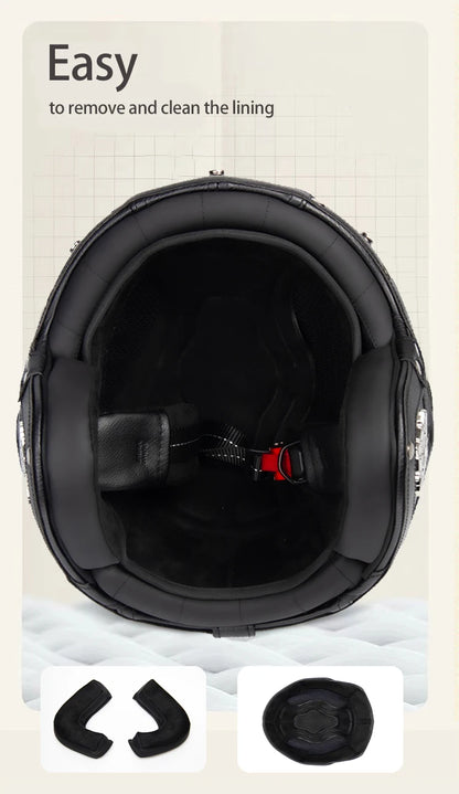 Crown Racing Vintage Vegan Leather Helmets