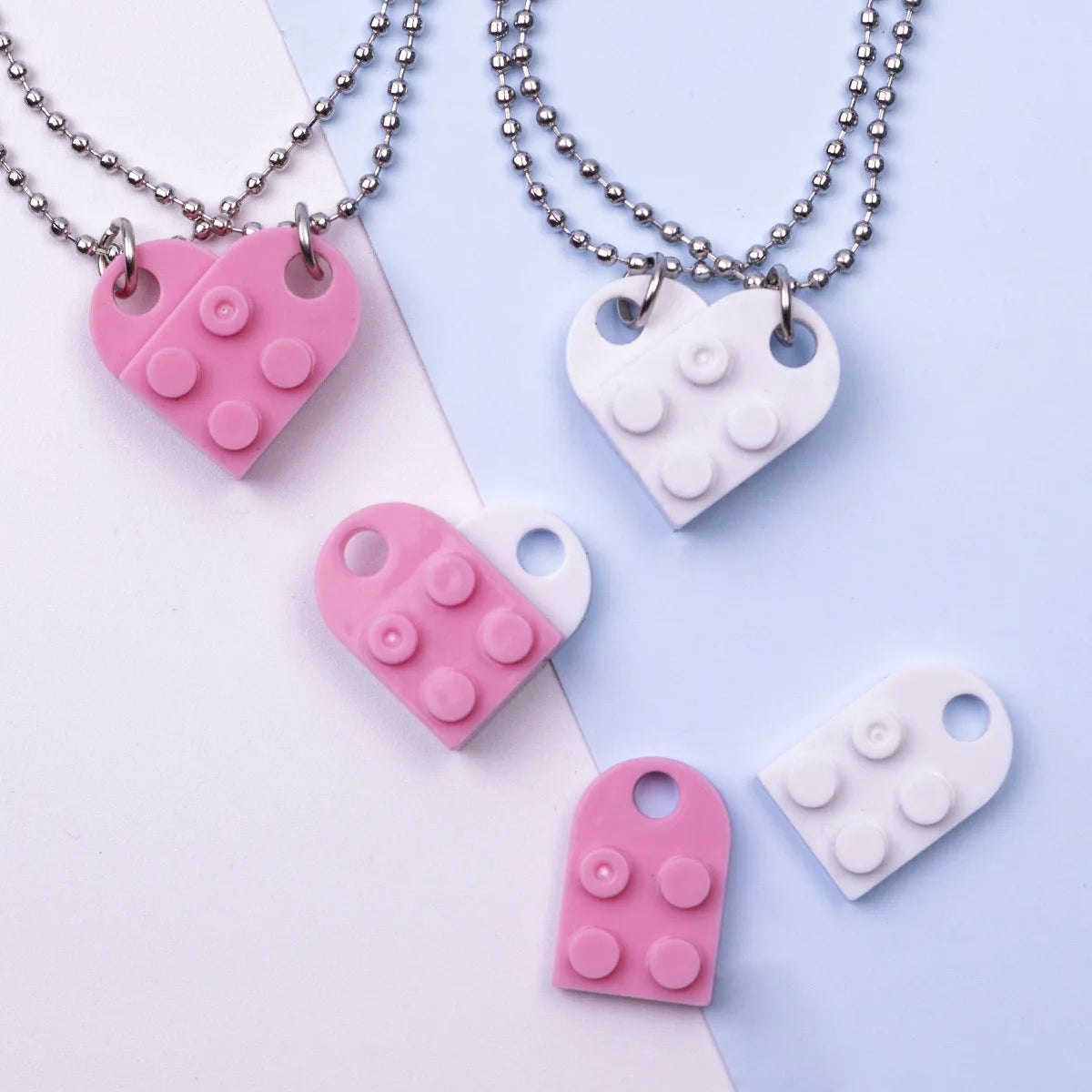 Heart Shaped Lego Pendant Necklaces