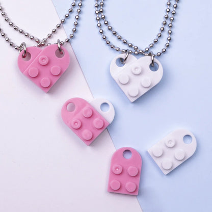 Heart Shaped Lego Pendant Necklaces