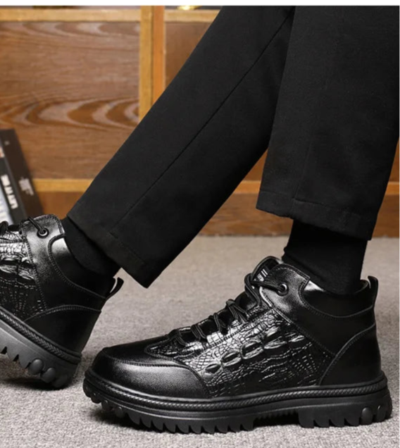 Premium Genuine Cowhide Leather Ankle Boots