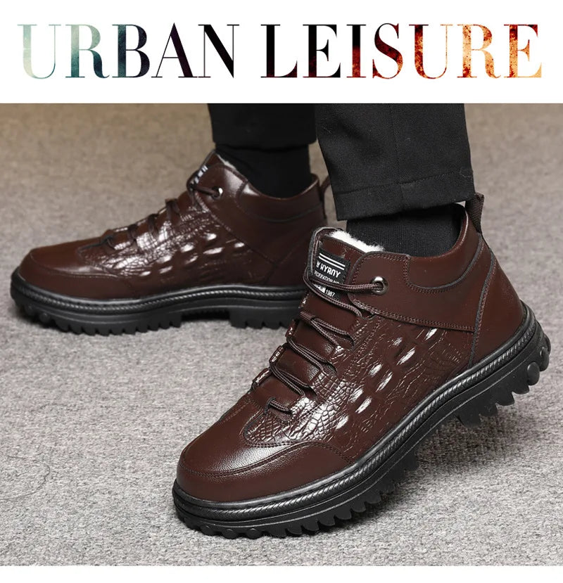 Premium Genuine Cowhide Leather Ankle Boots