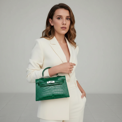 Birkin Inspired Kelly Mini Pochette Leather Handbags - The Monaco Collection