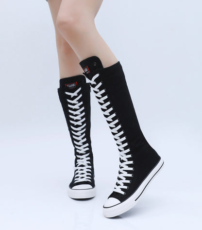High-Top Canvas Moccasin Sneakers