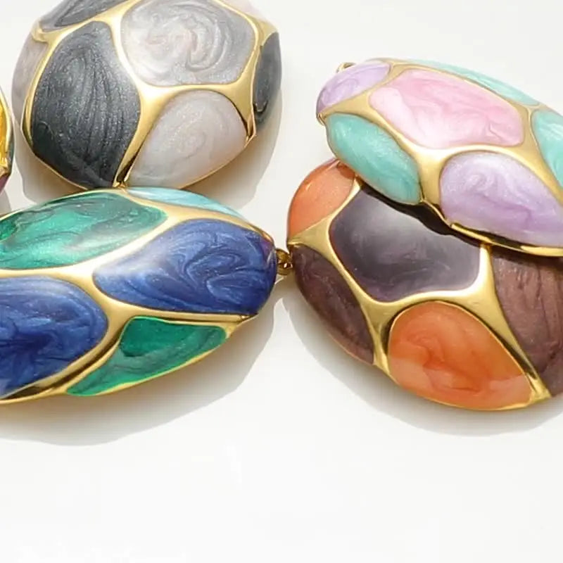 Geometric Enamel Pendant Necklace