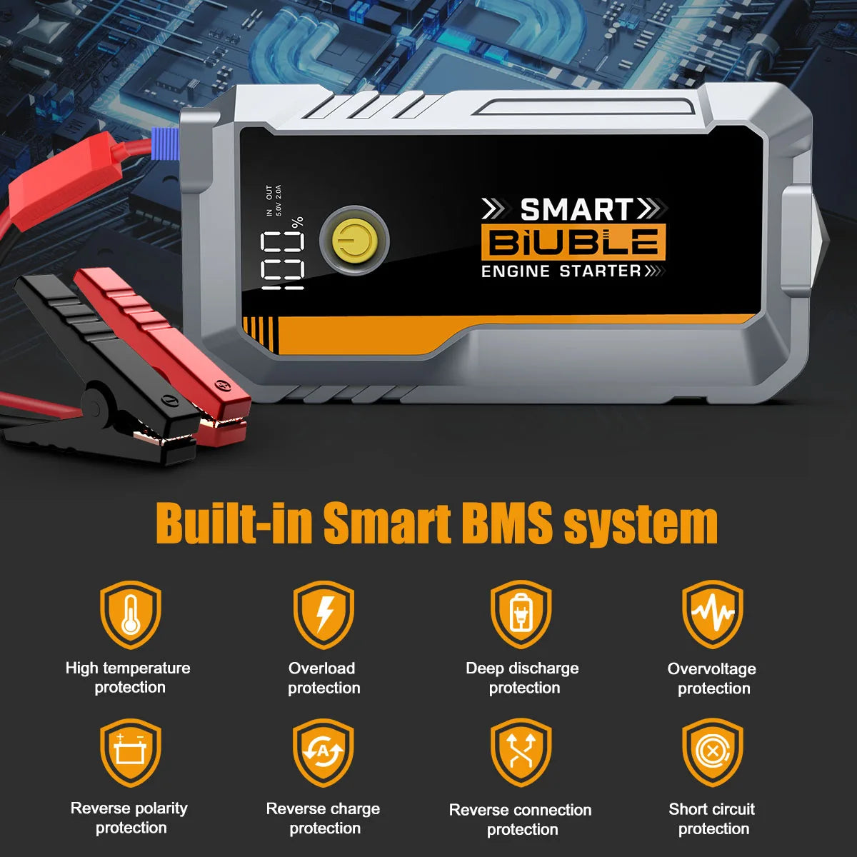 BRPOM 5000A UltraSafe 12V Car Battery Jump Starter