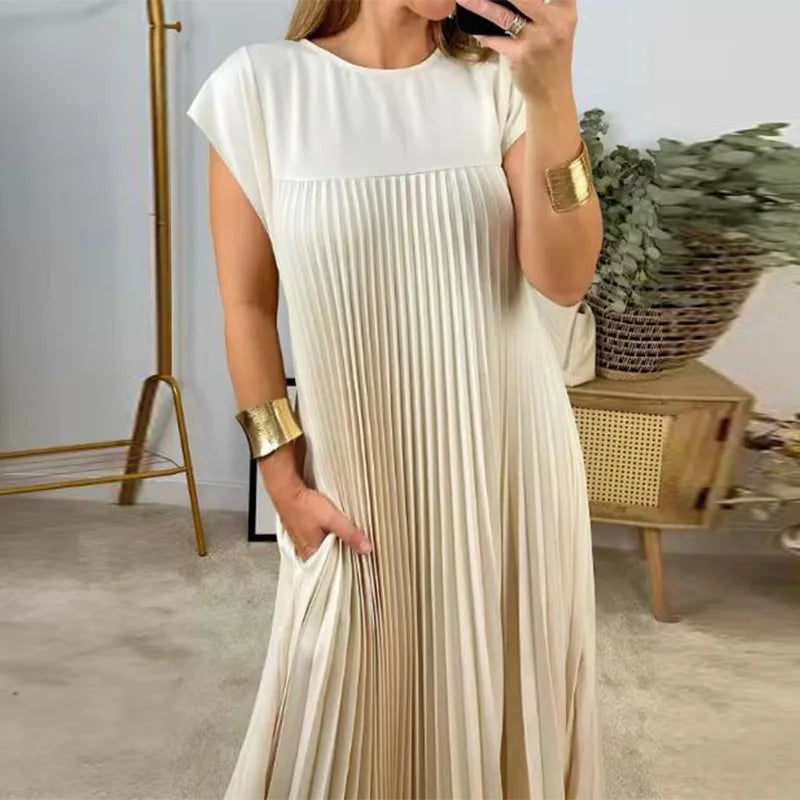 Zanzea Pleated Maxi Dress