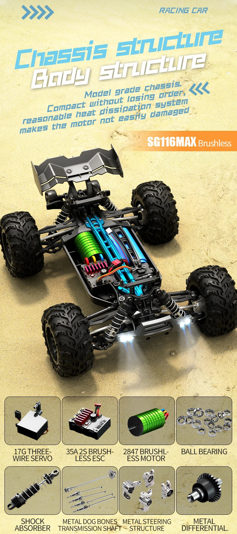 BEAST MAX and PRO High-Power Four-Wheel Drive RC Off-Road Racing Cars