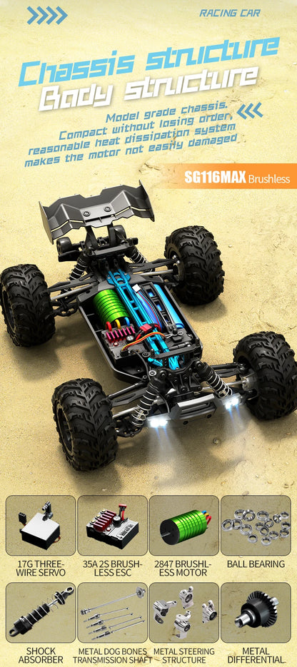 BEAST MAX and PRO High-Power Four-Wheel Drive RC Off-Road Racing Cars