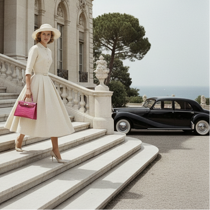 Birkin Inspired Kelly Mini Pochette Leather Handbags - The Monaco Collection