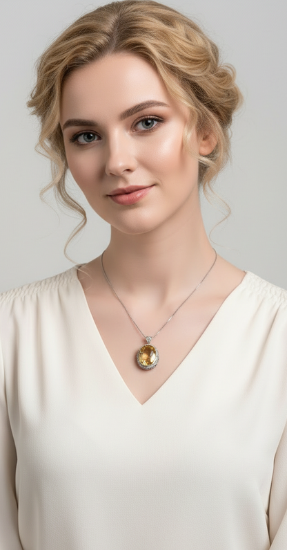 BRIOUS Exquisite Oval Synthetic Crystal Pendants