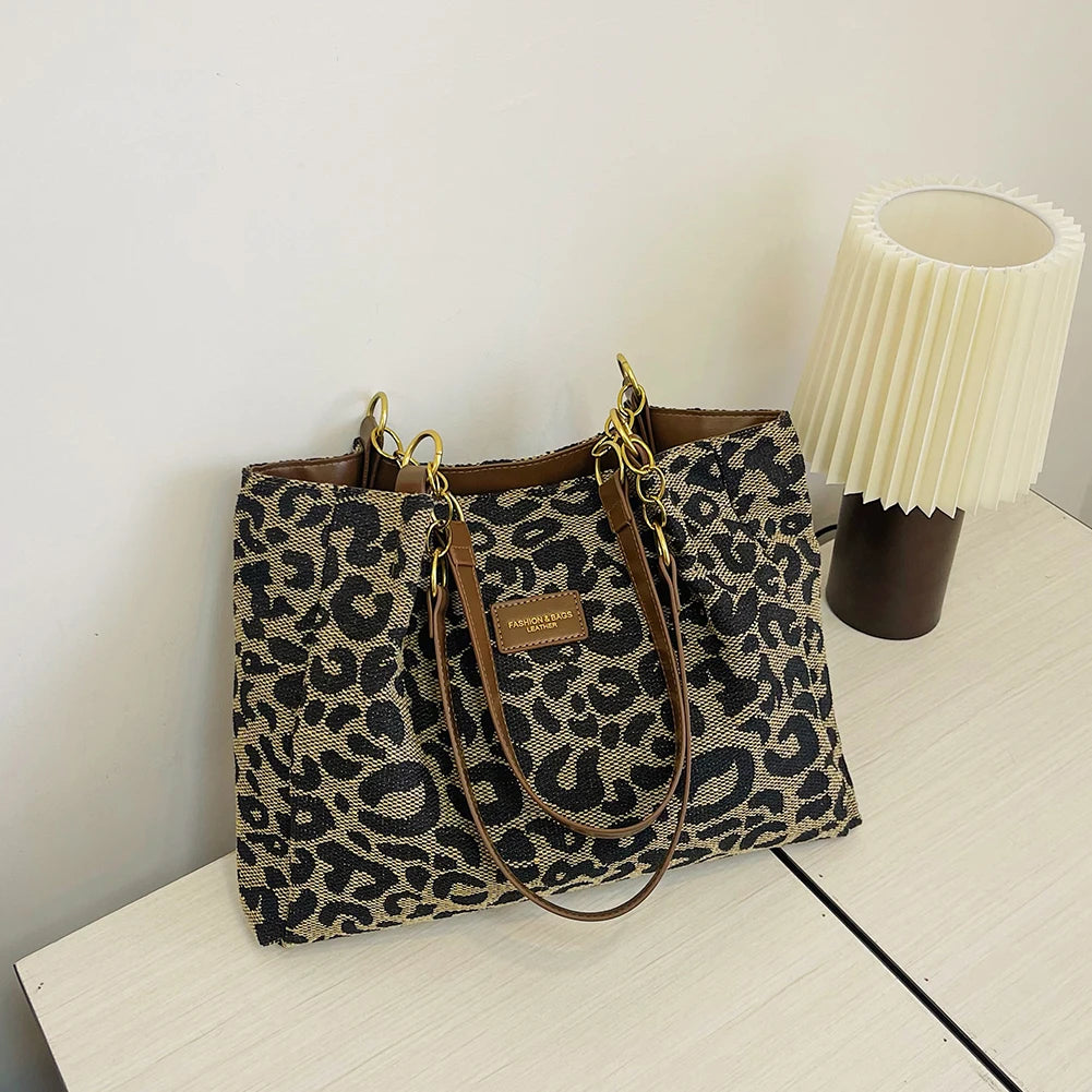 Leopard Print Canvas Bag