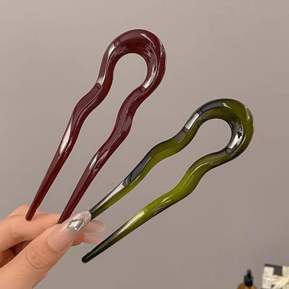 French Acrylic U-Shaped Hairpins
