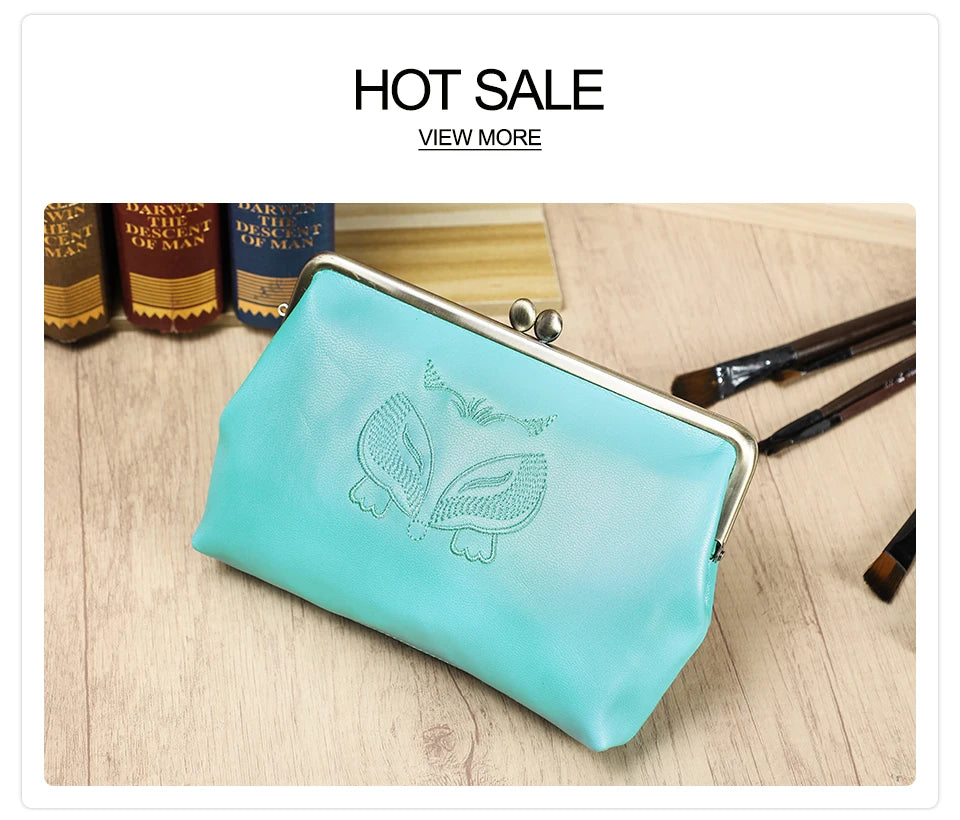 Foxy Genuine Leather Vintage Long Snap Closure Wallets