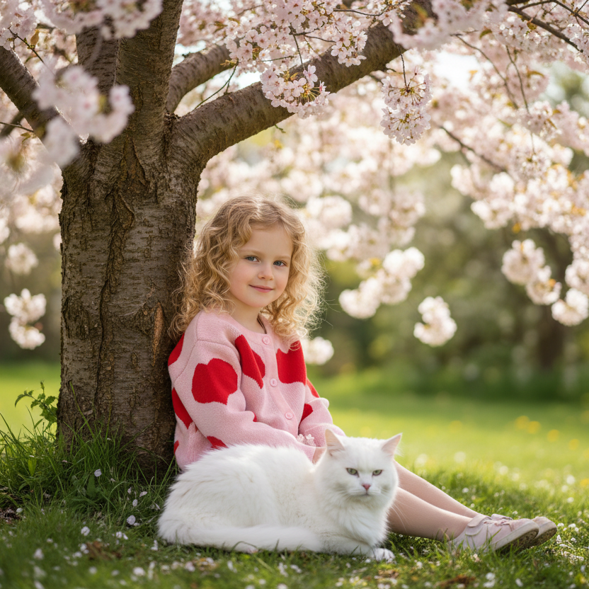 Heart Knitted Girls Cardigan