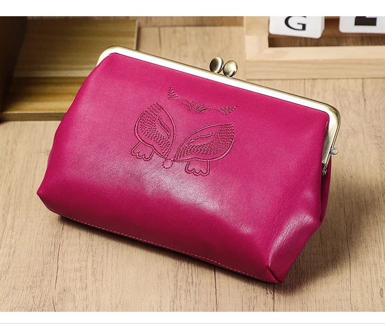Foxy Genuine Leather Vintage Long Snap Closure Wallets
