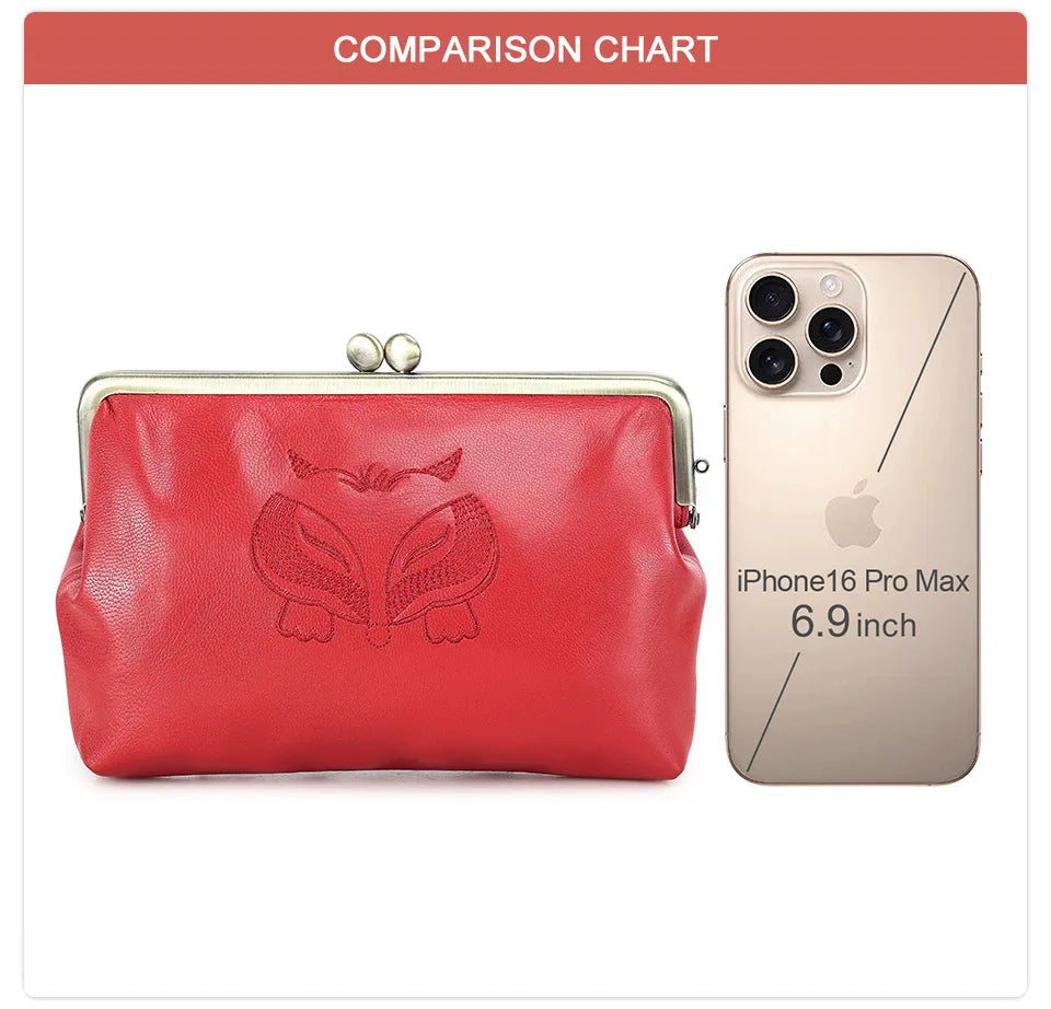 Foxy Genuine Leather Vintage Long Snap Closure Wallets