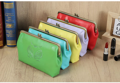 Foxy Genuine Leather Vintage Long Snap Closure Wallets