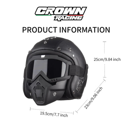 Crown Racing Vintage Vegan Leather Helmets