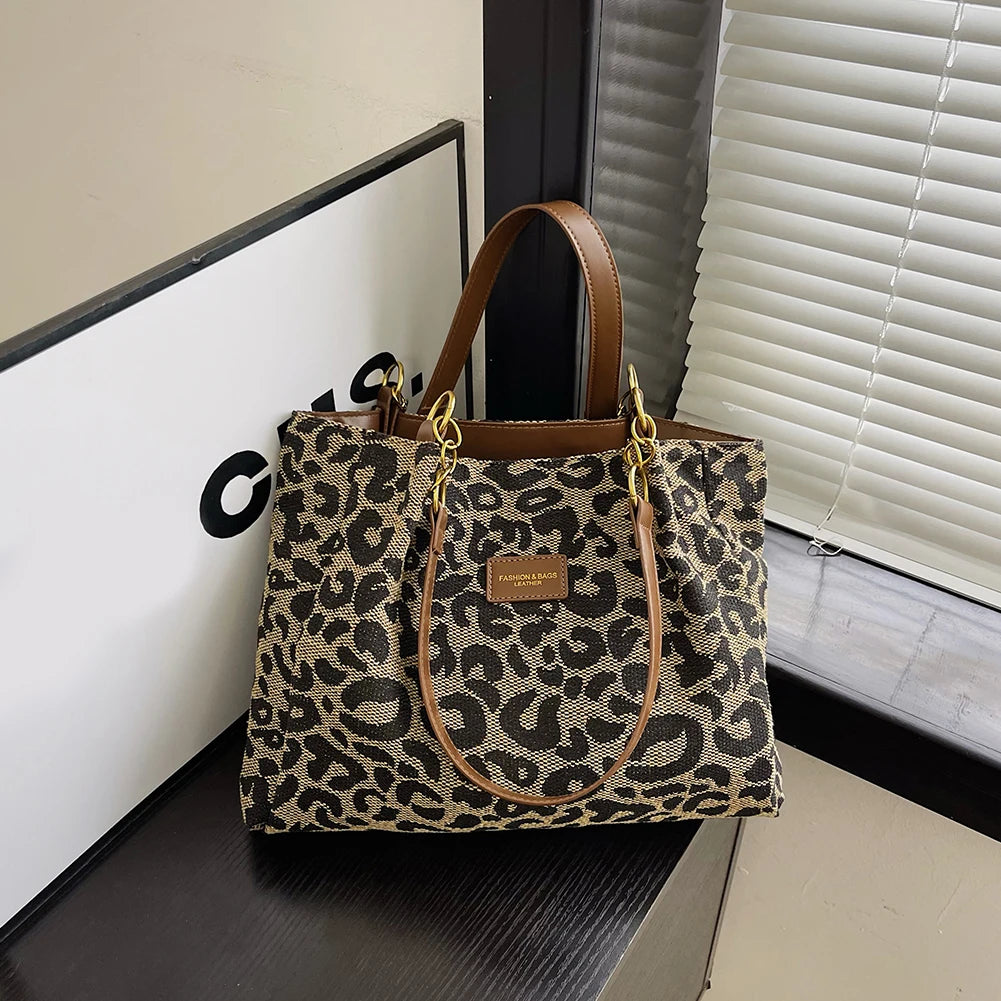 Leopard Print Canvas Bag