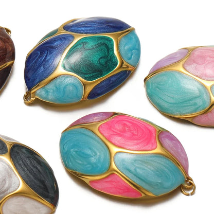 Geometric Enamel Pendant Necklace