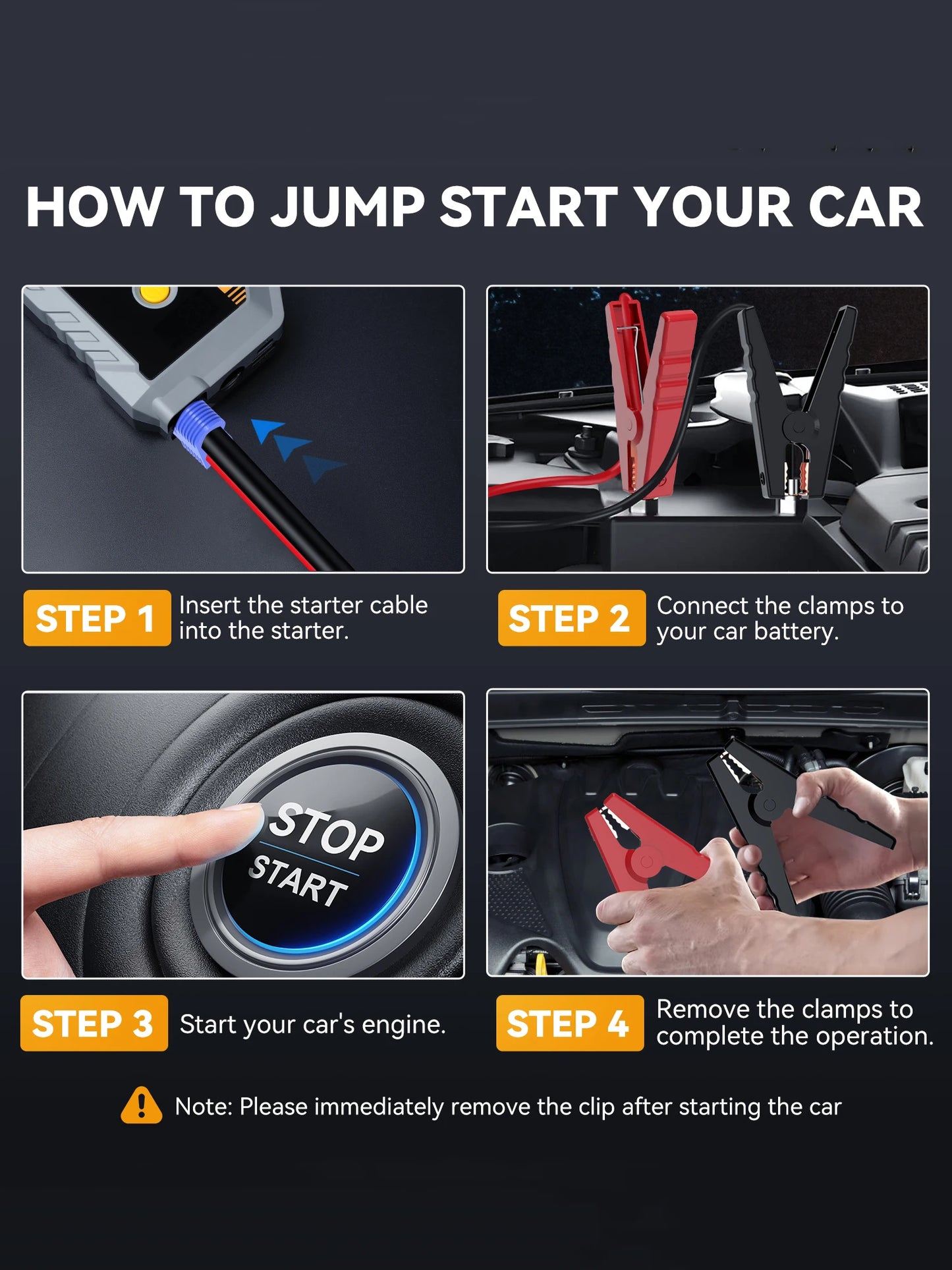 BRPOM 5000A UltraSafe 12V Car Battery Jump Starter