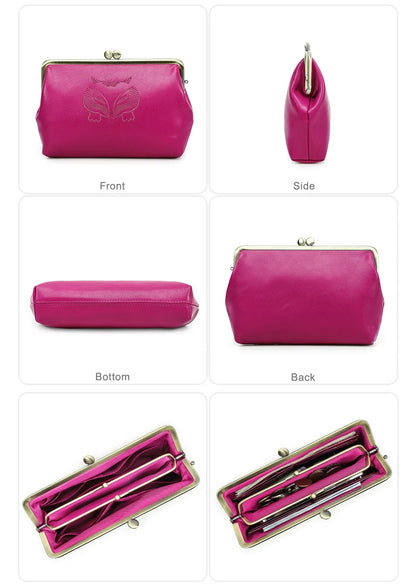 Foxy Genuine Leather Vintage Long Snap Closure Wallets